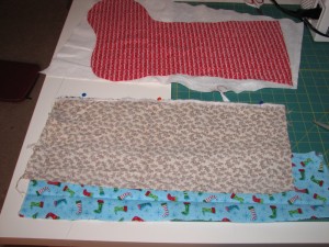 sewing the strips together