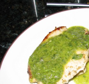 grilled chicken with basil dressing