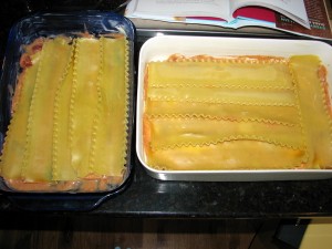 first pasta layer