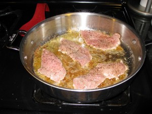 cooking the veal