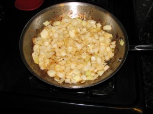 onions cooking...mmm onions cooking...mmm