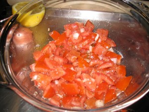 tomatoes marinating