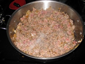 meat and onions