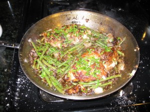 chicken and haricot verts