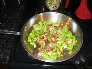 onions and peas