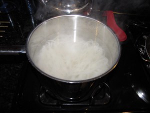 steeping rice noodles