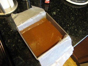 caramel ready to be chilled