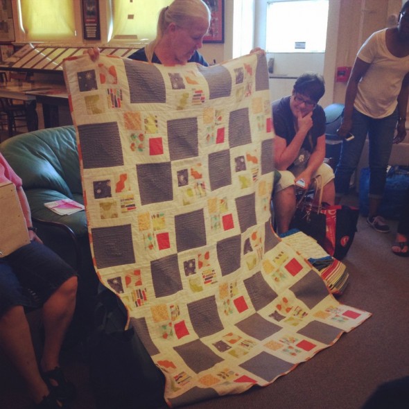 Kat's quilt for the Michael Miller challenge. She whips out huge quilts in no time flat...this is itty bitty for her.