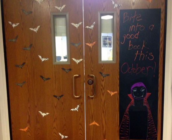 October library door