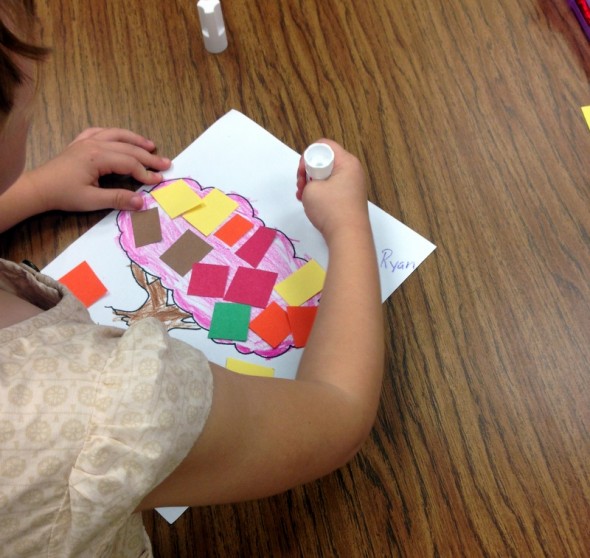 fall collages with pre-k 2